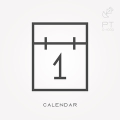 Line icon calendar