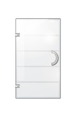 Transparent Door on Grey Checkered Background