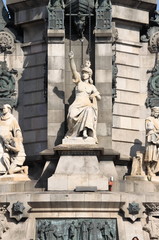 Naklejka premium Statue of Isabella I of Castile In Barcelona, Spain