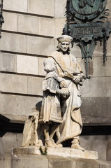 Statue of Vicente Pinzon in Barcelona, Spain