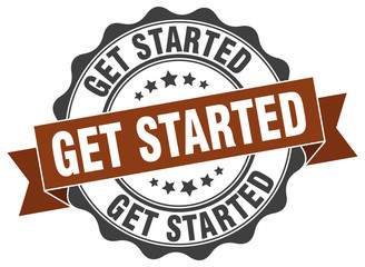Fototapeta premium get started stamp. sign. seal