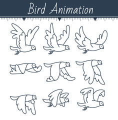 animation the bird is flying