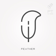 Line icon feather