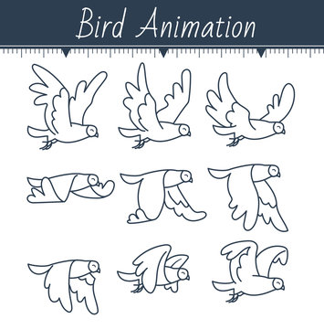 animation the bird is flying