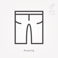 Line icon pants
