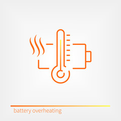 battery overheating icon