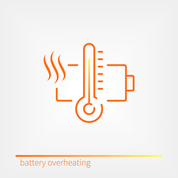 battery overheating icon