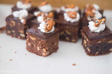 Piece of chocolate brownies