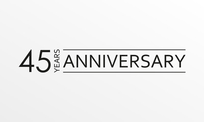 45 years anniversary icon. Anniversary decoration template. Vector illustration.