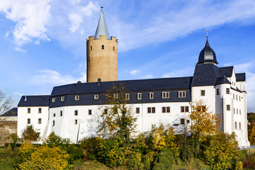 Zschopau with Wildeck castle in Saxony
