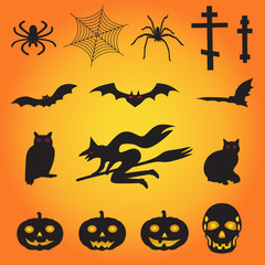 A set of assorted vector illustrations for Halloween.