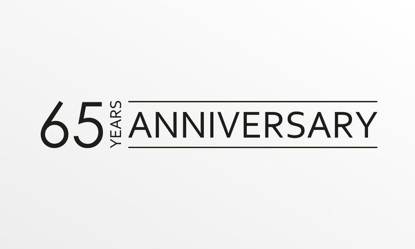 65 years anniversary icon. Anniversary decoration template. Vector illustration.