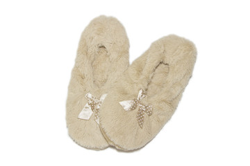 Woomens house slippers isolated  isolated on white