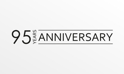 95 years anniversary icon. Anniversary decoration template. Vector illustration.
