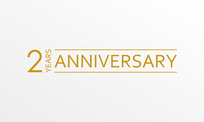 2 year anniversary emblem. Anniversary icon or label. 2 year celebration and congratulation design element. Vector illustration.