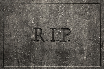 Tombstone with engraved R.I.P  - obrazy, fototapety, plakaty