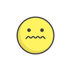Scared face emoticon filled outline icon