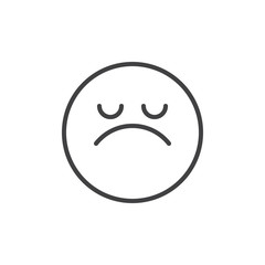 Arrogant face emoticon line icon