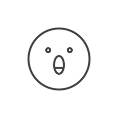 Astonished face emoticon line icon