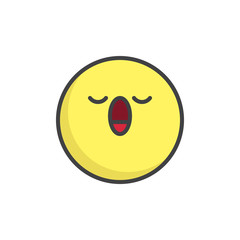 Bored face emoticon filled outline icon