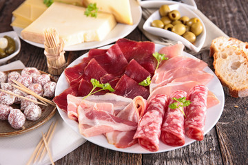 assorted salami and cheese