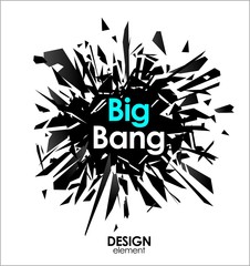 Broken glass or Big Bang vector cool design elements - obrazy, fototapety, plakaty