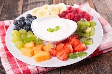 fruit and yogurt