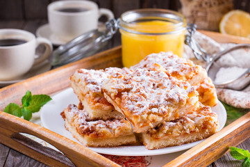 Grated pie with jam