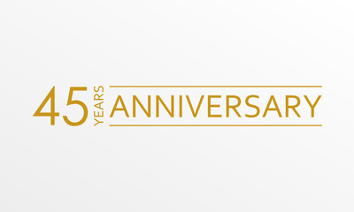 45 years anniversary icon. Anniversary decoration template. Vector illustration.