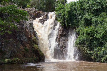 Fototapeta na wymiar Ssezibwa Falls, Mukono, Uganda. 23 April 2017. A view of the waterfalls.