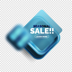 Square shape sale button label tag