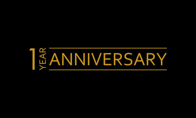 1 year anniversary icon. 1st birthday emblem. Anniversary design element. Vector illustration.