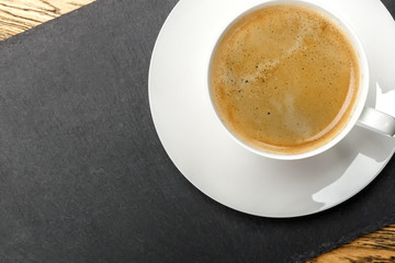 A Cup of hot and refreshing coffee. Good morning. Place for Your text.