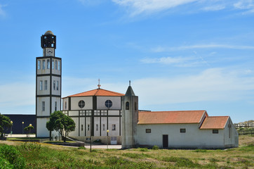 Church in the beach of Costa Nova Portugal.