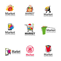 vector logo for the market, bags, tape