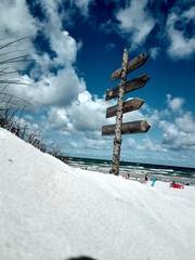 drogowskaz na plaży © Paweł Żmich