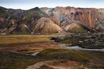 The colorful rhyolite mountains in Iceland