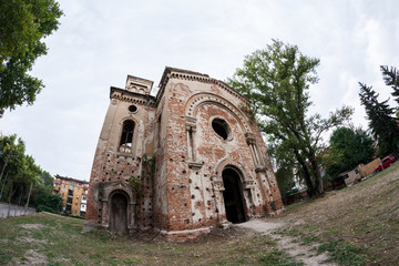 Old ruined synagogue building in Vidin, Bulgaria
