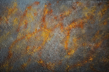 Dark plaster wall texture background. Decorative and plastering in loft style.