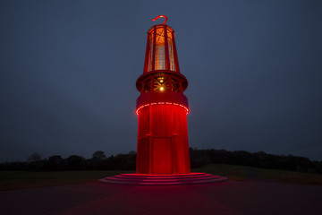 geleucht mining statue moers germany at night © Tobias Arhelger