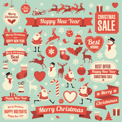 Christmas and new year icons