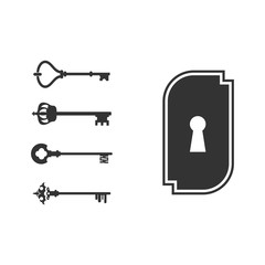 padlocks with keys isolated over white background. vector