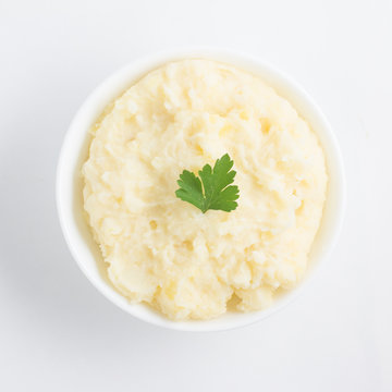 Potato Puree Or Mashed Potatoes In A Bowl