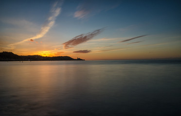 Sunset behind Piran, Slovenia