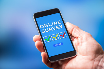 Online survey concept on a smartphone