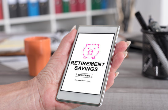 Retirement savings concept on a smartphone