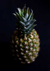 Pineapple still life shot on black background