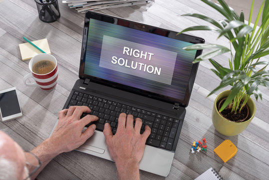 Right solution concept on a laptop