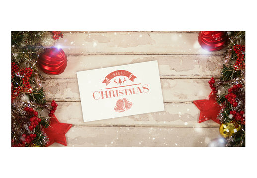 Notecard with Christmas Decorations Mockup
