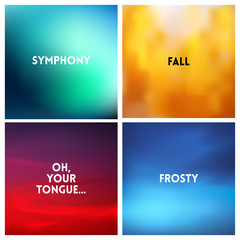 Obraz premium Abstract vector multicolored blurred background set. 4 colors set.